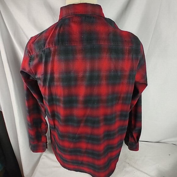 Swiss Tech Red/Blue Poly Blend Flannel Button Down Shirt Men’s Size Large - Picture 4 of 6